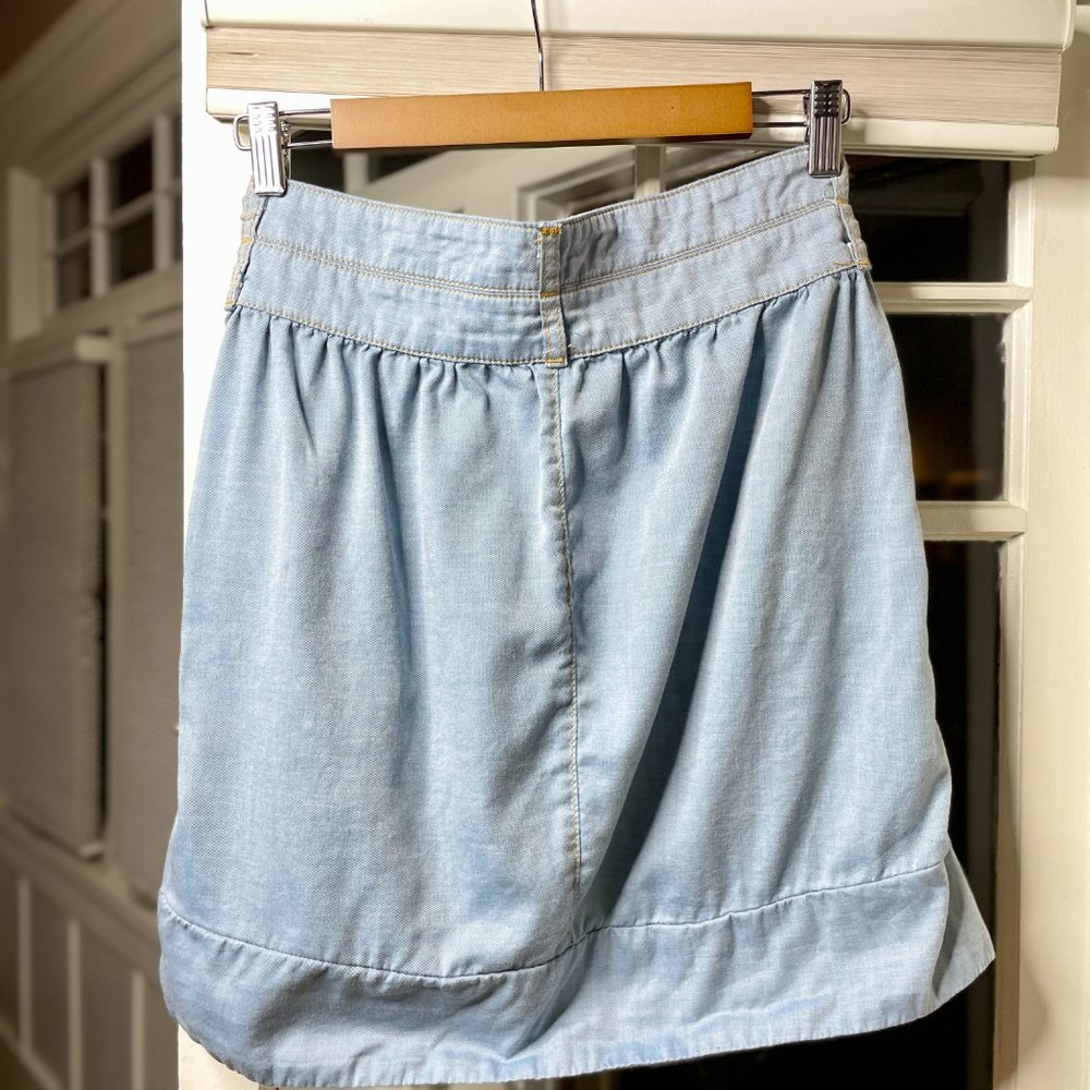 Lux Denim Midi Skirt with Pockets Size 4 - Picture 5 of 5